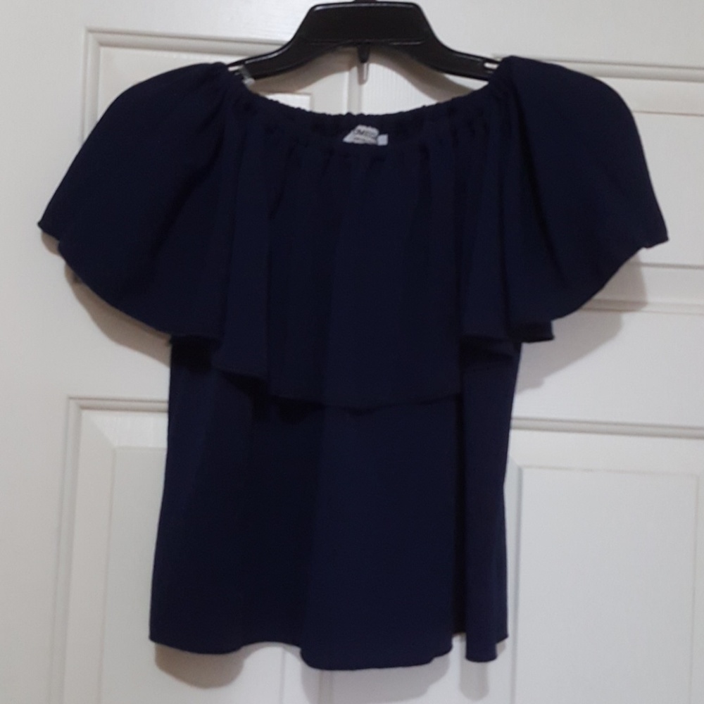 Navy off shoulder top
